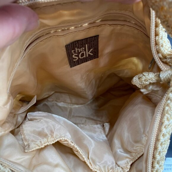 The Sak Neutral Y2K Striped Crochet Knit Crossbody Bag - Picture 6 of 7